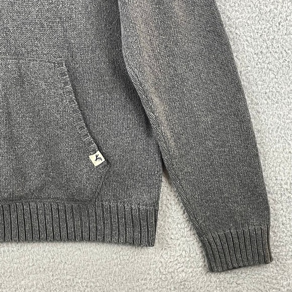 Club Room Mens Sweater XL Gray Mock Neck Kangaroo Pocket Cotton Grandpacore VTG - Picture 4 of 10